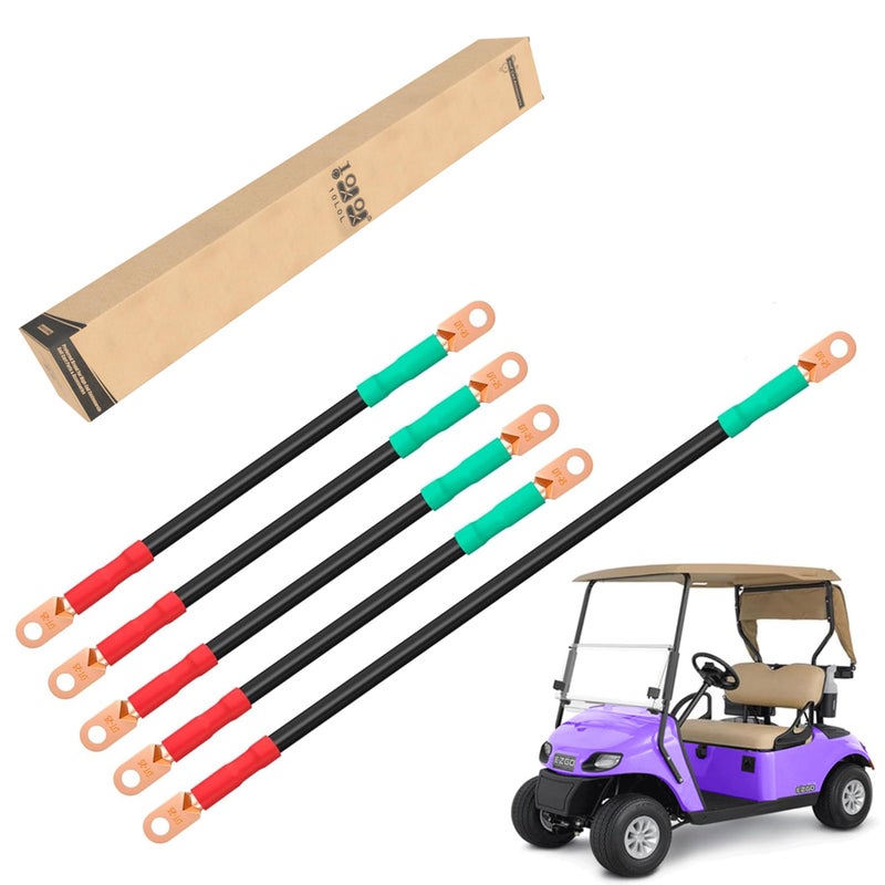 9.99WORLD MALL Golf Cart Battery Cable Set for EZGO TXT 1994-up 36V & 48V, 4 Gauge (5-Piece Set) - Image 1